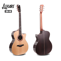 Vollmassive Akustikgitarre aus Lindenholz, High-End-Akustikgitarre LR4-40, Akustikgitarre mit Fichtendecke und Mahagoni-Rückseite, glänzende Panel-Gitarre