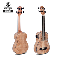 UBS-01 Akustische E-Bass-Ukulele aus wunderschönem Weidenholz